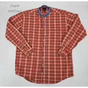 Vintage 90's Roper Plaid Western‎ Shirt Ranch Workwear Cowboy core